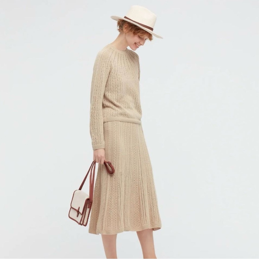UNIQLO X INES DE LA FRESSANGE WOMEN 3D KNIT POINTELLE LONG SKIRT/ Never worn